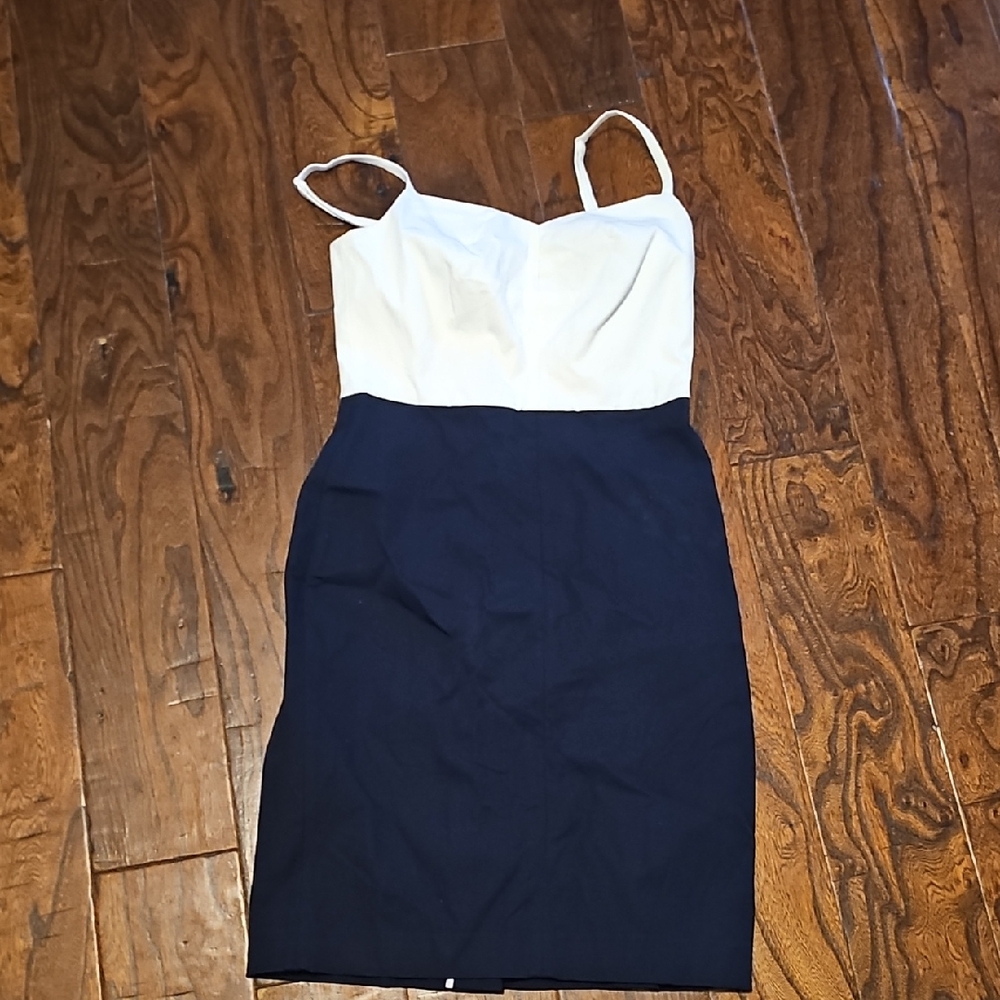 Banana Republic Elegant Navy and White Dress